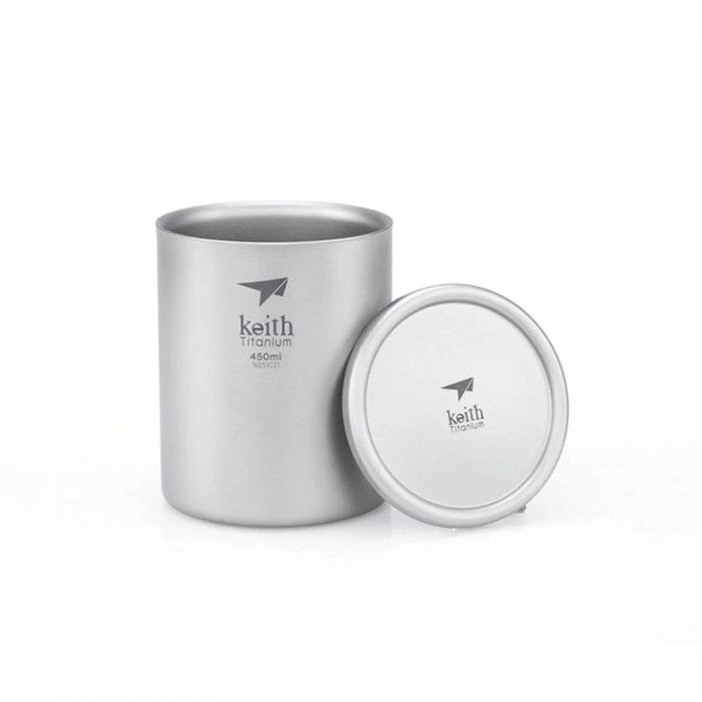 Keith Double Wall Titanium Mug with Lid 450 ml