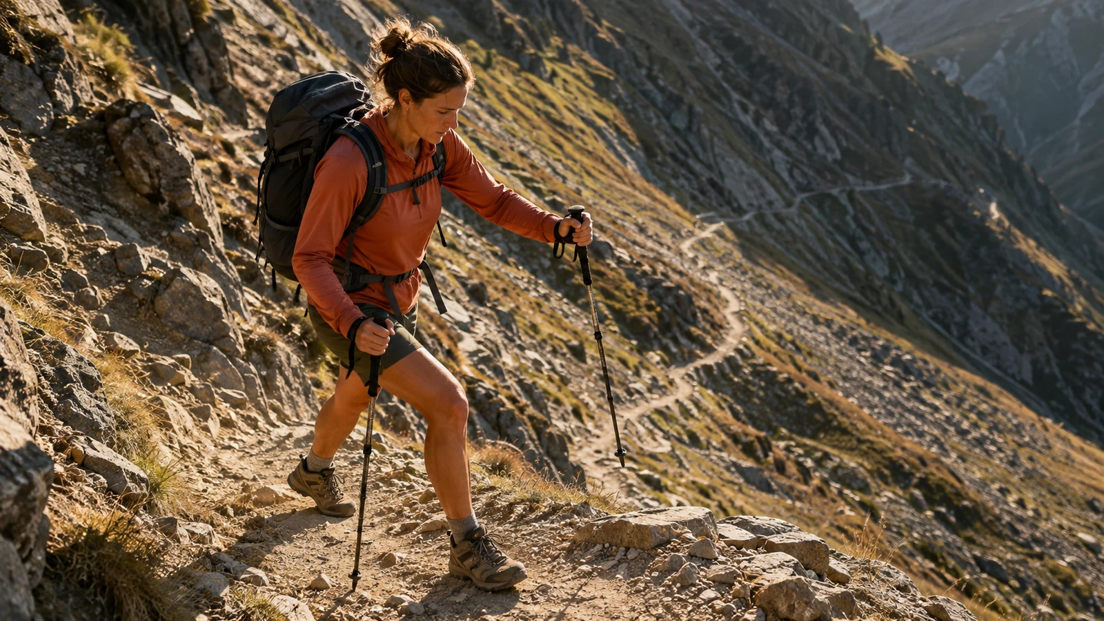 Hiking Pole Technique for Uphill and Downhill